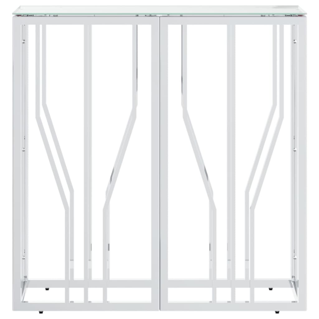 Wandtafel 70X30X70 Cm Roestvrij Staal En Zilver Glas