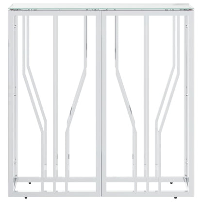 Wandtafel 70X30X70 Cm Roestvrij Staal En Zilver Glas