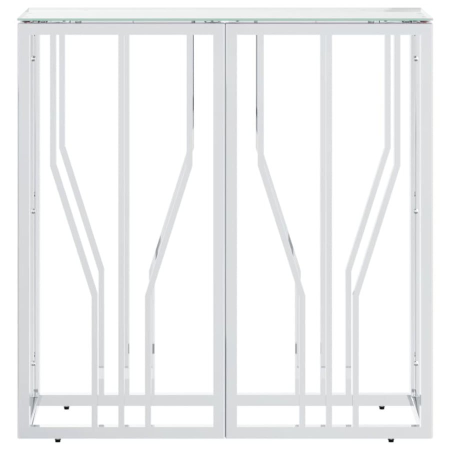 Wandtafel 70X30X70 Cm Roestvrij Staal En Zilver Glas