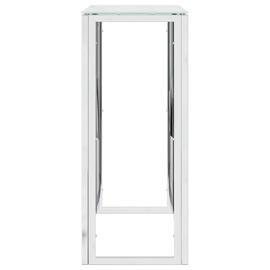Wandtafel 70X30X70 Cm Roestvrij Staal En Zilver Glas