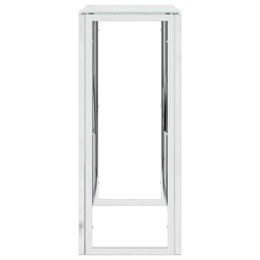 Wandtafel 70X30X70 Cm Roestvrij Staal En Zilver Glas