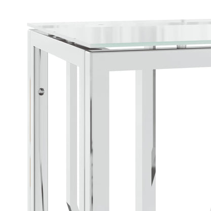 Wandtafel 70X30X70 Cm Roestvrij Staal En Zilver Glas