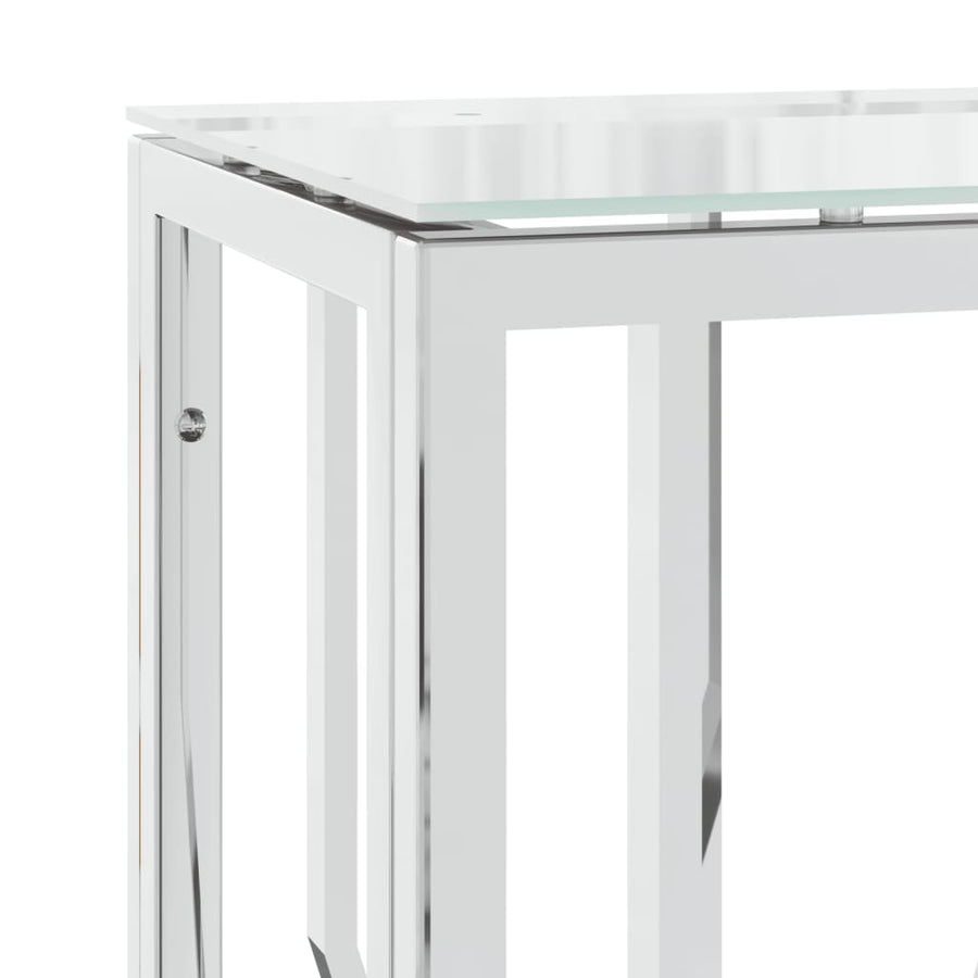 Wandtafel 70X30X70 Cm Roestvrij Staal En Zilver Glas