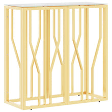 Wandtafel 70X30X70 Cm Roestvrij Staal En Glas Goudkleurig