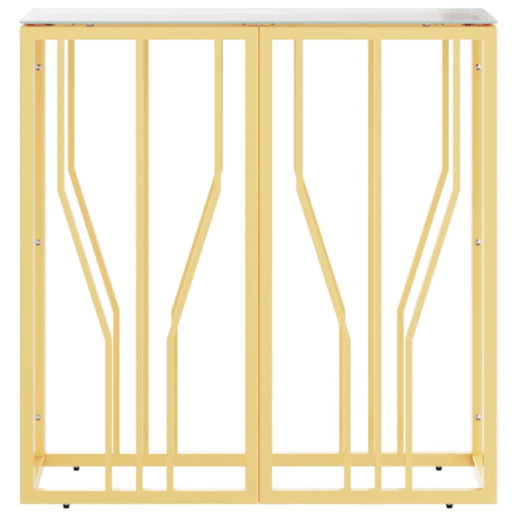 Wandtafel 70X30X70 Cm Roestvrij Staal En Glas Goudkleurig
