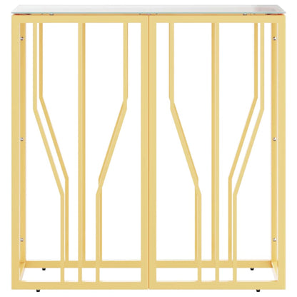Wandtafel 70X30X70 Cm Roestvrij Staal En Glas Goudkleurig