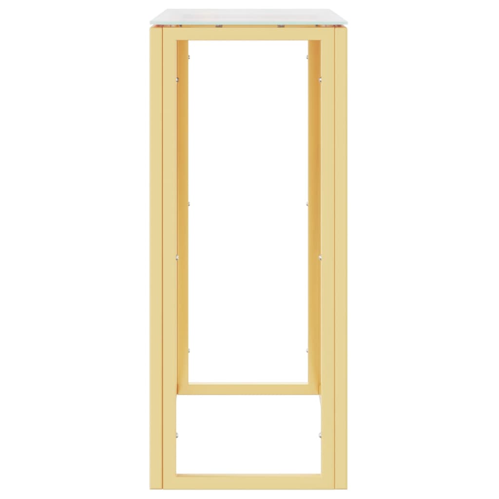 Wandtafel 70X30X70 Cm Roestvrij Staal En Glas Goudkleurig