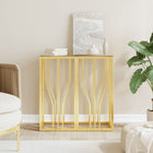 Wandtafel 70x30x70 cm roestvrij staal glas goud