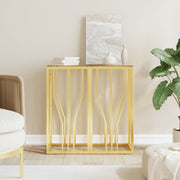 Wandtafel 70x30x70 cm roestvrij staal glas goud