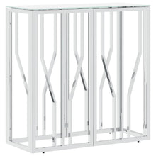 Wandtafel 70X30X70 Cm Roestvrij Staal En Glas Zilverkleurig 1 Zilver en wit