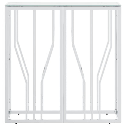 Wandtafel 70X30X70 Cm Roestvrij Staal En Glas Zilverkleurig 1 Zilver en wit