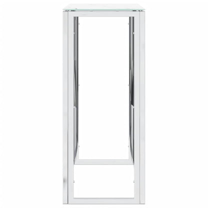 Wandtafel 70X30X70 Cm Roestvrij Staal En Glas Zilverkleurig 1 Zilver en wit