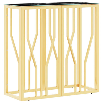 Wandtafel 70X30X70 Cm Roestvrij Staal En Glas Goudkleurig