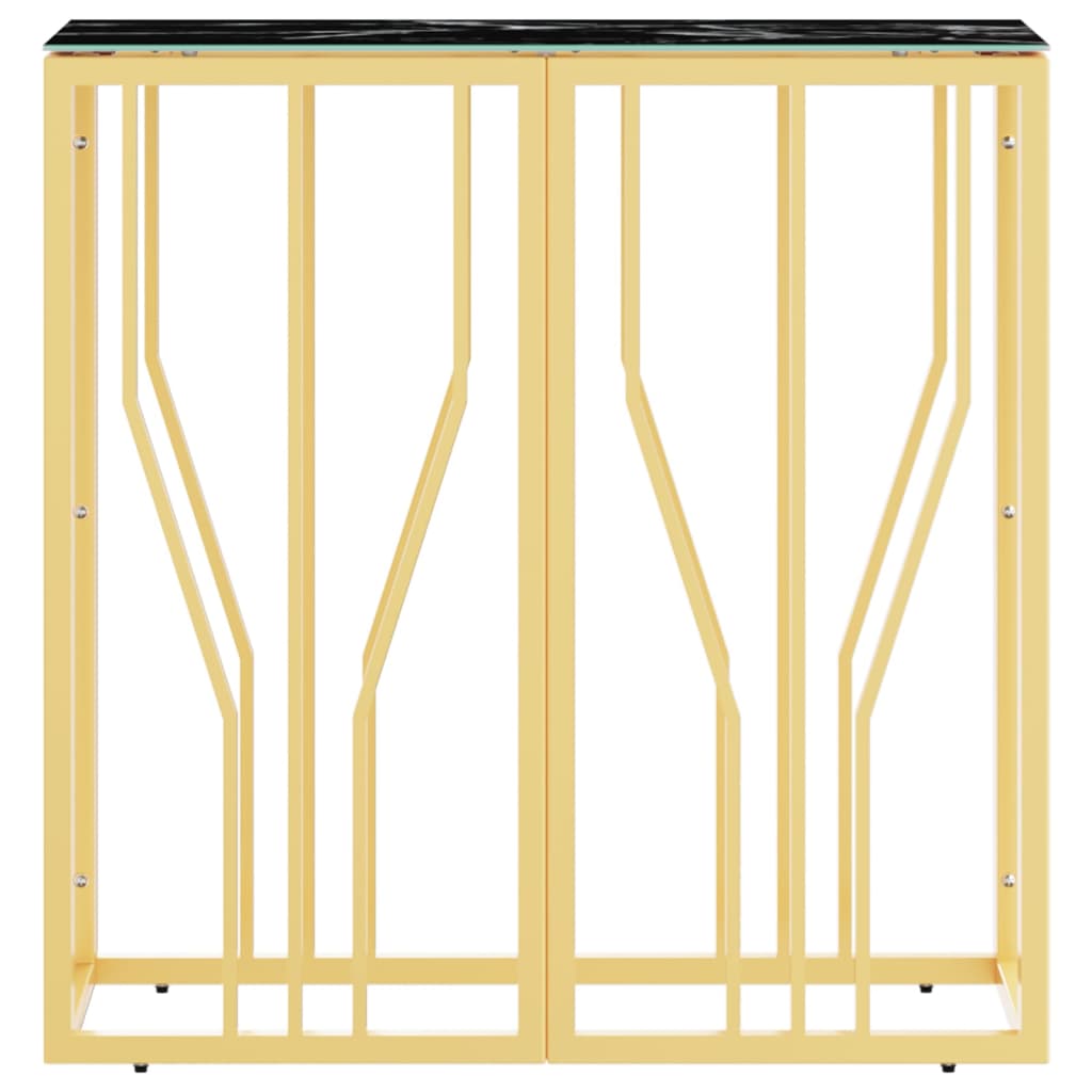 Wandtafel 70X30X70 Cm Roestvrij Staal En Glas Goudkleurig