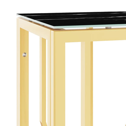 Wandtafel 70X30X70 Cm Roestvrij Staal En Glas Goudkleurig