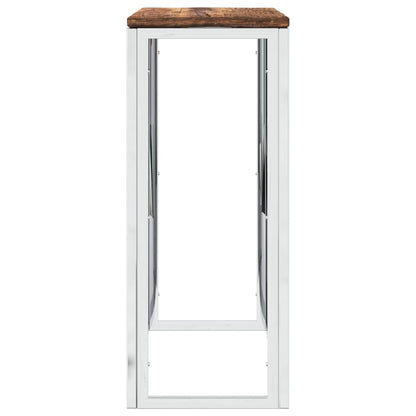 Wandtafel Roestvrij Staal En Massief Gerecycled Hout Zilver
