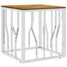 Salontafel Roestvrij Staal En Massief Acacia Zilverkleurig en bruin Hout