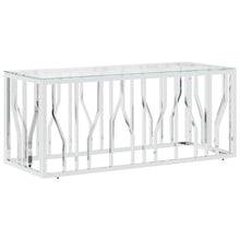 Salontafel 0X45X45 Cm Roestvrij Staal En Zilver Glas