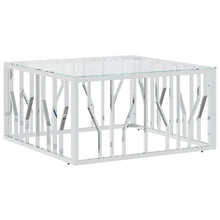 Salontafel 80X80X40 Cm Roestvrij Staal En 1 Zilver Glas