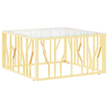 Salontafel 80X80X40 Cm Roestvrij Staal En Kleurig Goud Glas