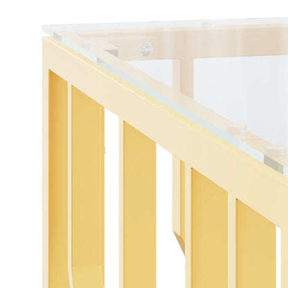 Salontafel 80X80X40 Cm Roestvrij Staal En Kleurig Goud Glas