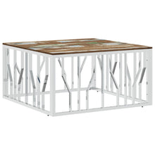 Salontafel Roestvrij Staal En Massief Gerecycled Zilver Multikleur Hout