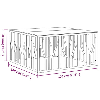 Salontafel 00X00X50 Cm Roestvrij Staal En Zilver Glas