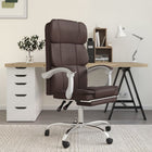 Office chair adjustable faux leather brown
