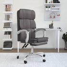 Office chair adjustable faux leather grey