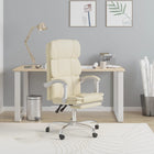 Adjustable office chair cream artificial leather