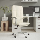 Adjustable office chair cream artificial leather