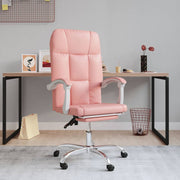 Kantoorstoel verstelbaar kunstleer roze 63x59x114.5-124 cm