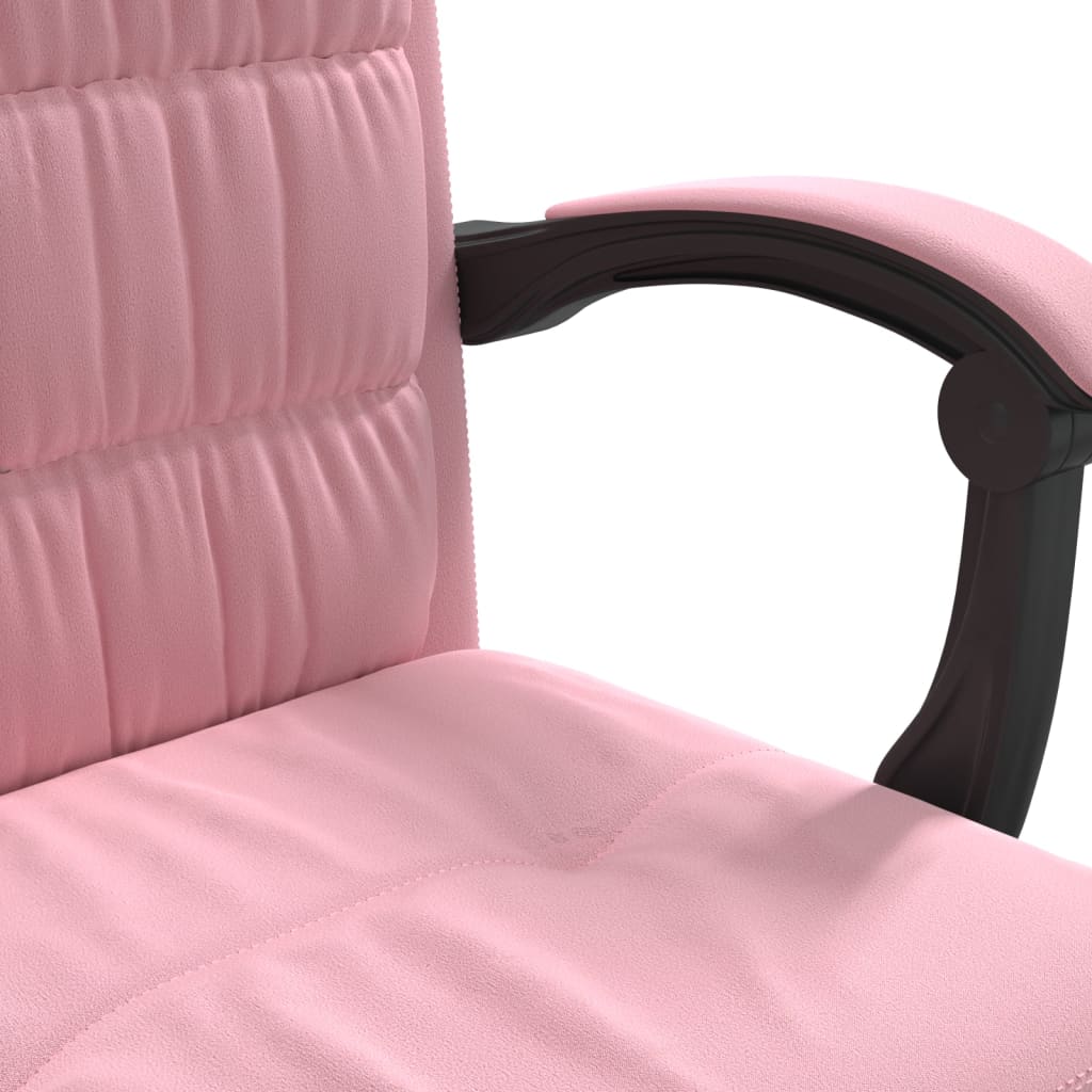 Kantoorstoel verstelbaar fluweel roze