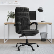 Kantoorstoel verstelbaar fluweel zwart 63x56x112-122 cm