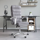 Office chair adjustable faux leather grey