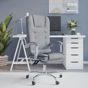 Kantoorstoel massage verstelbaar stof lichtgrijs 63x56x(112.5-122)cm