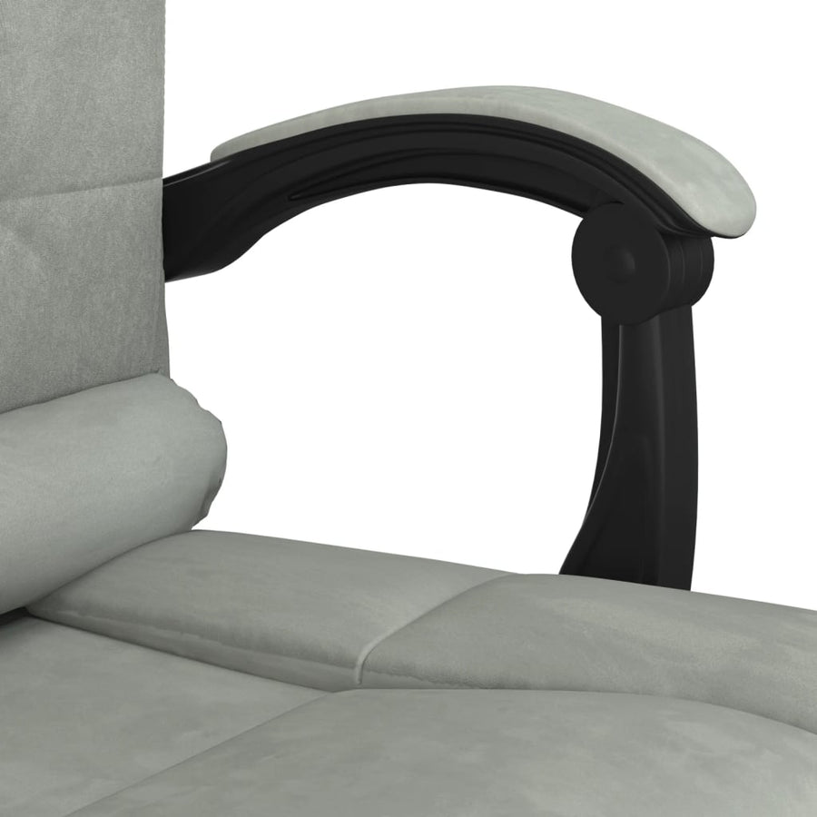 Kantoorstoel Massage Verstelbaar Fluweel Lichtgrijs