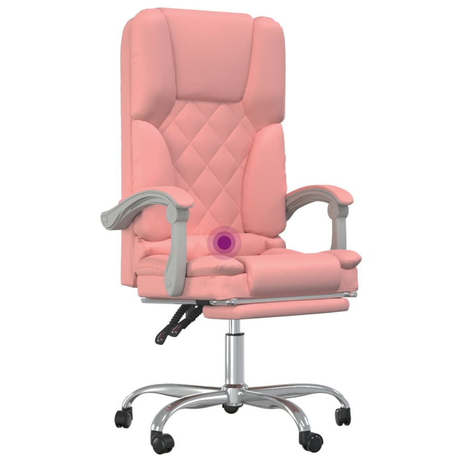 Kantoorstoel Massage Verstelbaar Kunstleer Roze 1