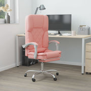 Kantoorstoel massage verstelbaar kunstleer roze 63x56x110-120 cm