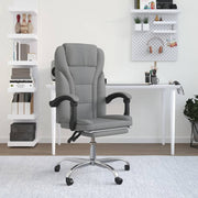 Kantoorstoel verstelbaar stof lichtgrijs 63x56x(112,5-122) cm