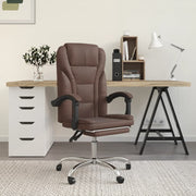 Kantoorstoel verstelbaar kunstleer bruin 63x56x112.5-122 cm