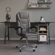 Kantoorstoel verstelbaar kunstleer grijs 63x56x112.5-122 cm