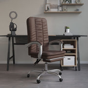 Bureaustoel verstelbaar kunstleer bruin 63x56x110-120 cm