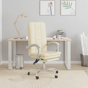 Bureaustoel kunstleer crèmekleurig 63x56x110.5-120 cm