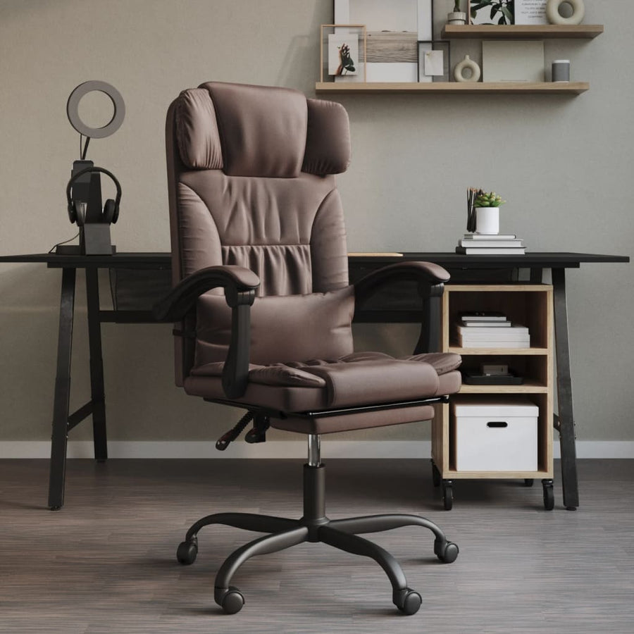 Kantoorstoel verstelbaar kunstleer bruin