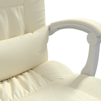 Kantoorstoel Massage Verstelbaar Kunstleer Crèmekleurig 1 met massagefunctie