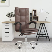 Kantoorstoel verstelbaar kunstleer bruin 63x56x112-122 cm