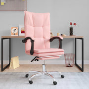 Kantoorstoel verstelbaar kunstleer roze 63x56x(112,5-122) cm