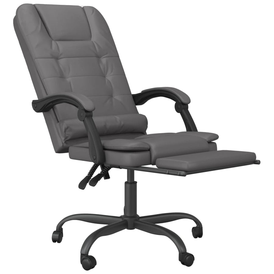 Massage Relaxfauteuil voor op kantoor grijs kunstleer
