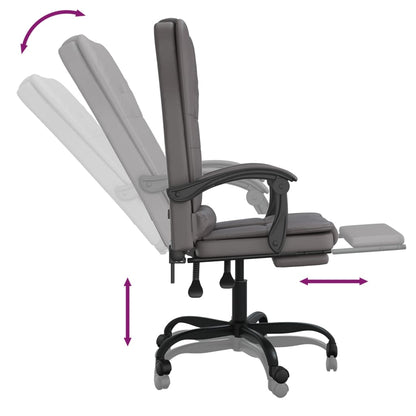 Massage Relaxfauteuil voor op kantoor grijs kunstleer